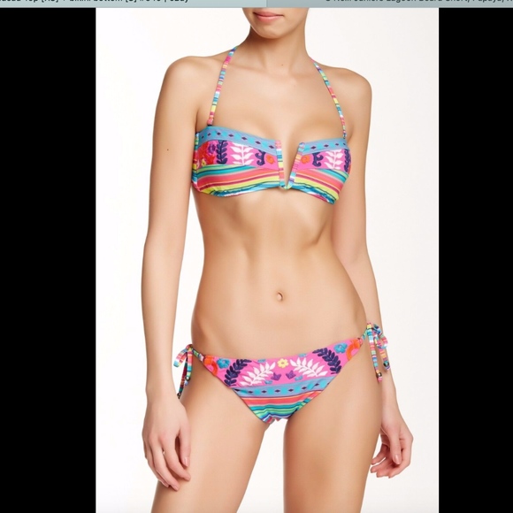 NWT Nanette Lepore Bikini SET Bandeau Top + Bottom - Picture 1 of 8